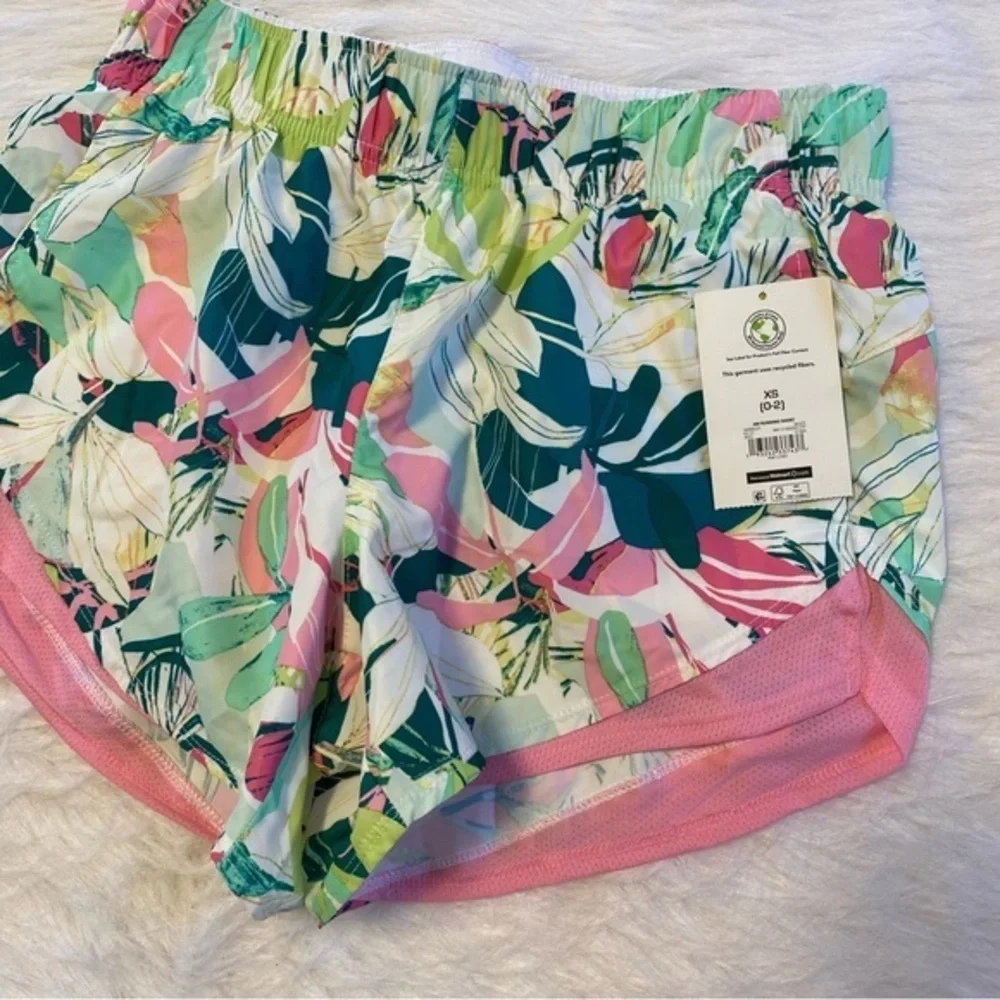 Athletic Works Running Shorts Womens Size XS Floral Print Lined Moisture‎
